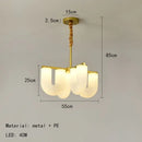 GobekUsa LED U-shaped Acrylic Pendant Lights in Gold Metal for Parlor, Dining Room, Kitchen