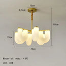 GobekUsa LED U-shaped Acrylic Pendant Lights in Gold Metal for Parlor, Dining Room, Kitchen