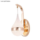 GobekUsa Modern Acrylic Waterdrop Wall Light with LED, Gold Backplate - Sconce Lamp