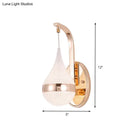 GobekUsa Modern Acrylic Waterdrop Wall Light with LED, Gold Backplate - Sconce Lamp
