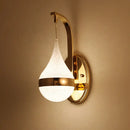 GobekUsa Modern Acrylic Waterdrop Wall Light with LED, Gold Backplate - Sconce Lamp