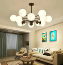 GobekUsa Adjustable Ball Glass Lustre Chandelier for Living, Dining, Bedroom Lighting