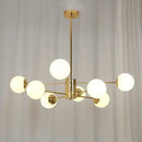 GobekUsa Adjustable Ball Glass Lustre Chandelier for Living, Dining, Bedroom Lighting