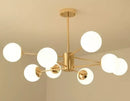 GobekUsa Adjustable Ball Glass Lustre Chandelier for Living, Dining, Bedroom Lighting