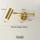 GobekUsa Adjustable Long Arm Wall Lamp for Bedside Reading & Office Decor