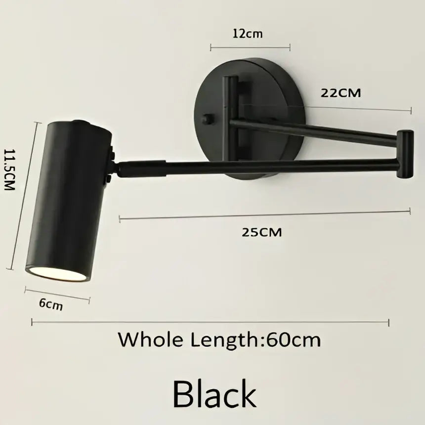 GobekUsa Adjustable Long Arm Wall Lamp for Bedside Reading & Office Decor, photo 7 of 7