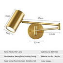 GobekUsa Adjustable Swing Arm Wall Lamp for Bedside Reading - LED Wall Sconce