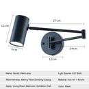 GobekUsa Adjustable Swing Arm Wall Lamp for Bedside Reading - LED Wall Sconce