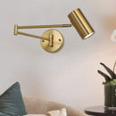 GobekUsa Adjustable Swing Arm Wall Lamp for Bedside Reading - LED Wall Sconce