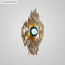 GobekUsa Modern Gold Wall Sconce with Agate Deco - 1 Light Metallic Rhombus Design for Living Room Lighting