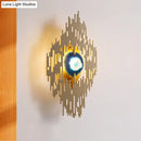 GobekUsa Modern Gold Wall Sconce with Agate Deco - 1 Light Metallic Rhombus Design for Living Room Lighting