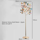 GobekUsa Agate LED Wall Lamp Sconces Gold Metal Surface Mount E14 G4 Bulb
