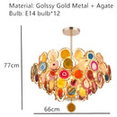 GobekUsa Agate LED Wall Lamp Sconces Gold Metal Surface Mount E14 G4 Bulb