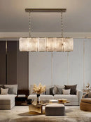 GobekUsa Dimmable LED Marble Art Chandelier Ceiling Light for Dinning Room