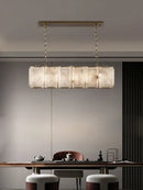 GobekUsa Dimmable LED Marble Art Chandelier Ceiling Light for Dinning Room