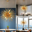 GobekUsa Aluminum Dandelion Pendant Light: Modern Sputnik Hedgehog LED Chandelier for Living & Dining Room