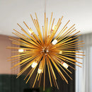 GobekUsa Aluminum Dandelion Pendant Light: Modern Sputnik Hedgehog LED Chandelier for Living & Dining Room