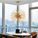 GobekUsa Aluminum Dandelion Pendant Light: Modern Sputnik Hedgehog LED Chandelier for Living & Dining Room