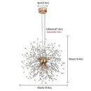 GobekUsa Aluminum Dandelion Pendant Light: Modern Sputnik Hedgehog LED Chandelier for Living & Dining Room