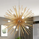 GobekUsa Aluminum Dandelion Pendant Light: Modern Sputnik Hedgehog LED Chandelier for Living & Dining Room