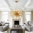 GobekUsa Aluminum Dandelion Pendant Light: Modern Sputnik Hedgehog LED Chandelier for Living & Dining Room