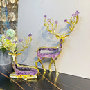 GobekUsa Amethyst Deer Statue | Simulated Crystal Animal Sculpture for Home Décor