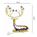 GobekUsa Amethyst Deer Statue | Simulated Crystal Animal Sculpture for Home Décor
