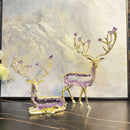 GobekUsa Amethyst Deer Statue | Simulated Crystal Animal Sculpture for Home Décor