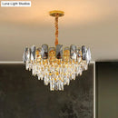 GobekUsa Modern Crystal Cone Chandelier for Clear Living Room Suspension Lighting