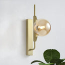 GobekUsa Gold Wall Sconce with White/Amber/Smoke Gray Glass Orb - Modern Bedroom Light Fixture