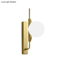 GobekUsa Gold Wall Sconce with White/Amber/Smoke Gray Glass Orb - Modern Bedroom Light Fixture