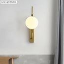 GobekUsa Gold Wall Sconce with White/Amber/Smoke Gray Glass Orb - Modern Bedroom Light Fixture