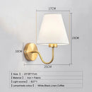 Modern gold and beige cloth led wall lamp bedroom sconce by Decorbites