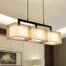 GobekUsa Minimalist Dual-Rectangle Island Light - Fabric Suspension Lighting for Restaurants