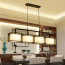 GobekUsa Minimalist Dual-Rectangle Island Light - Fabric Suspension Lighting for Restaurants