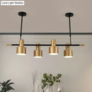 GobekUsa Traditional Gold Pendant Light with Drum Shade - 4/5 Lights for Dining Room Island
