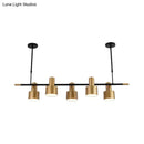 GobekUsa Traditional Gold Pendant Light with Drum Shade - 4/5 Lights for Dining Room Island