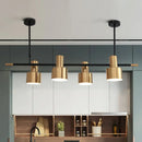 GobekUsa Traditional Gold Pendant Light with Drum Shade - 4/5 Lights for Dining Room Island