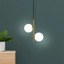 GobekUsa Brass/Black Glass Ball LED Pendant Lights Modern Bedroom Living Room Hanging Lamps