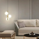 GobekUsa Brass/Black Glass Ball LED Pendant Lights Modern Bedroom Living Room Hanging Lamps
