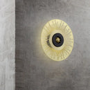 GobekUsa Modern Laser-Cut Disk Wall Sconce with LED Lighting in Gold