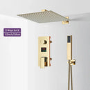 GobekUsa Black Digital Shower Faucet Set with Rainfall Head and All-Metal Mixer Display