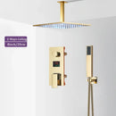 GobekUsa Black Digital Shower Faucet Set with Rainfall Head and All-Metal Mixer Display