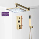 GobekUsa Black Digital Shower Faucet Set with Rainfall Head and All-Metal Mixer Display