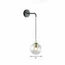 GobekUsa Sleek Glass Spherical Wall Sconce Light - Stylish Single Bulb Wall Hanging Lighting for Living Room