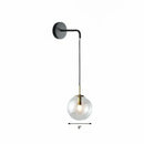 GobekUsa Sleek Glass Spherical Wall Sconce Light - Stylish Single Bulb Wall Hanging Lighting for Living Room