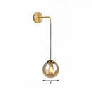 GobekUsa Sleek Glass Spherical Wall Sconce Light - Stylish Single Bulb Wall Hanging Lighting for Living Room