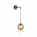 GobekUsa Sleek Glass Spherical Wall Sconce Light - Stylish Single Bulb Wall Hanging Lighting for Living Room