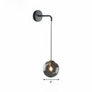 GobekUsa Sleek Glass Spherical Wall Sconce Light - Stylish Single Bulb Wall Hanging Lighting for Living Room