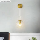 GobekUsa Sleek Glass Spherical Wall Sconce Light - Stylish Single Bulb Wall Hanging Lighting for Living Room
